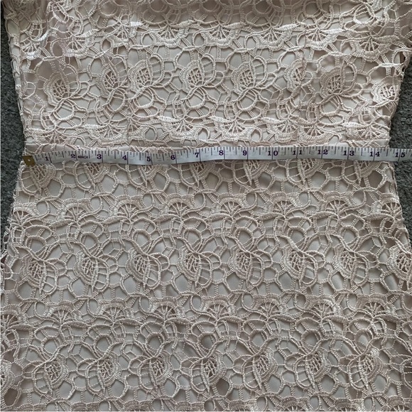Coast Lace Shift Mini Dress Size 16 Short Sleeve Blush Pink Back Zip - Picture 6 of 12